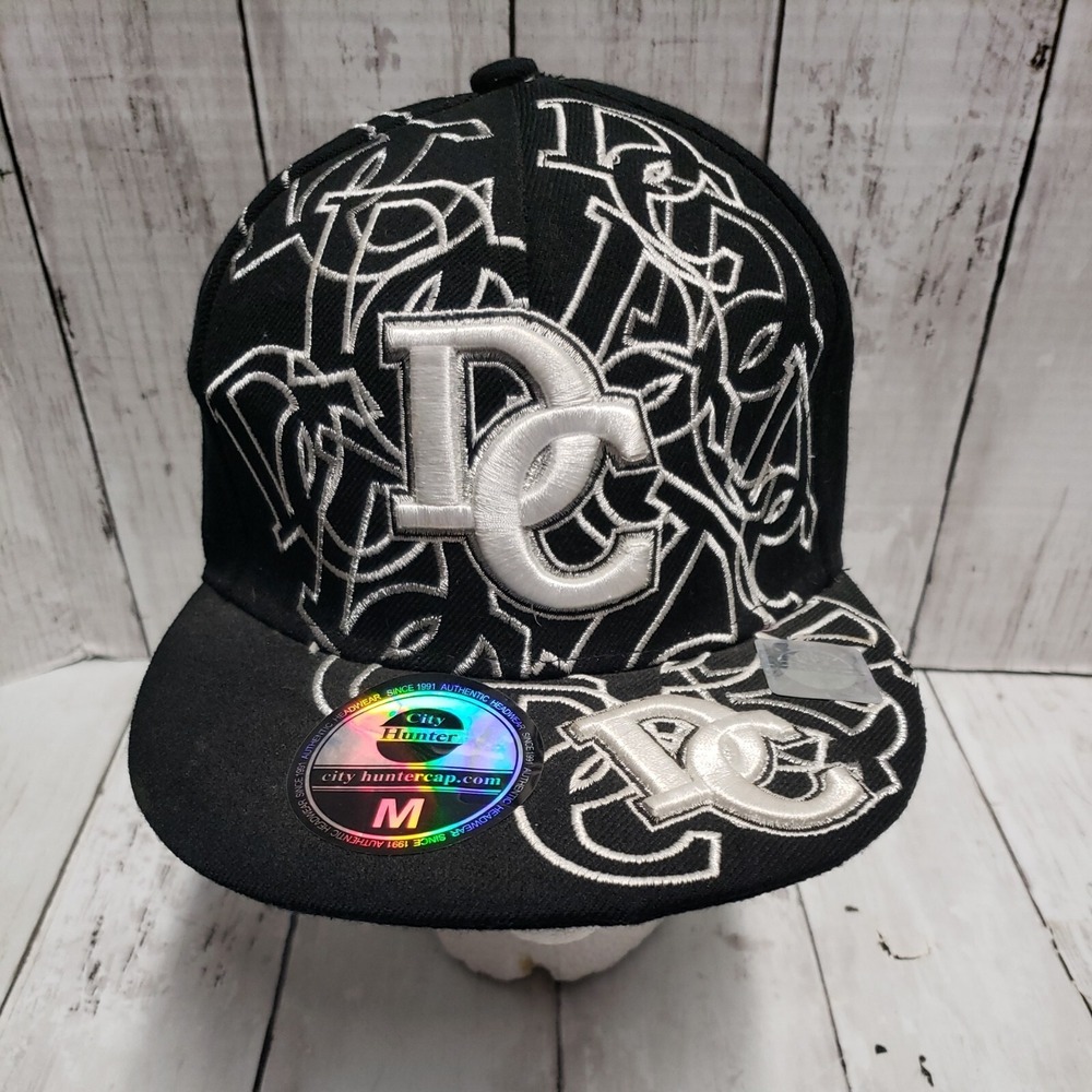 City Hunter Men's Washington DC Hat Black White Size Medium